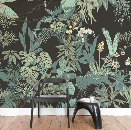 Современный обои - Papier peint Jungle Tropical SUMATRA Panoramique - Ohmywall - в цветочек / природный мотив / панорамный