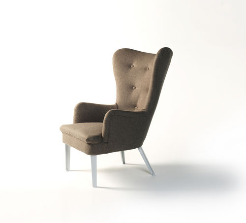 Классическое кресло - THE DA1 - Race Furniture - из ткани / с ушами / коричневое