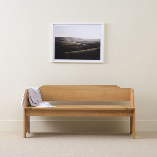 Современная скамейка - Modern Farmhouse Settle - ANOTHER COUNTRY - из дуба / со спинкой / с подлокотниками