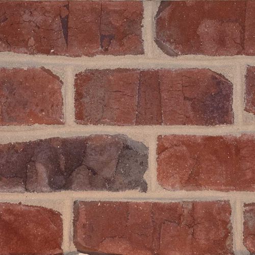 Кирпич для фасада - KENNON HOUSE - PINE HALL BRICK - полный / красный / синий