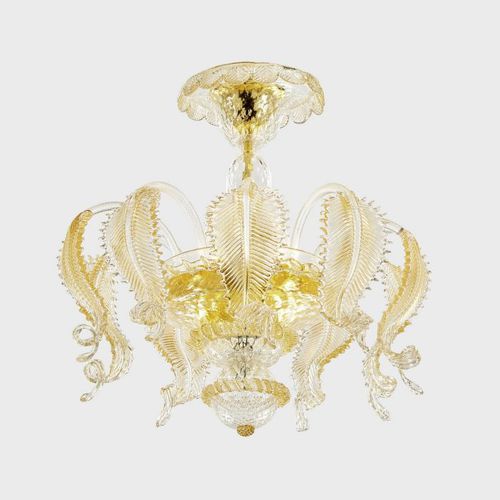 Классический потолочный светильник - ATENA WITH GOLD LEAVES  - Sogni di Cristallo - из муранского стекла / LED / ручной работы
