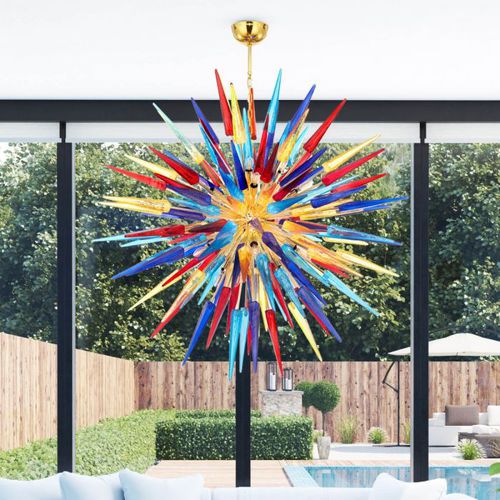 Современная люстра - STARBURST MULTICOLOR - Sogni di Cristallo - из муранского стекла / из дутого стекла / 12 лампочек