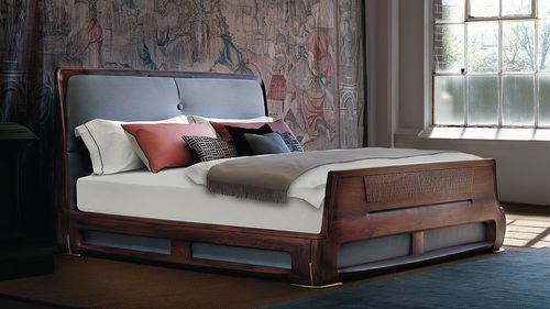Двуспальная кровать - LV 01 - Savoir Beds - современная / обитая / из эбенового дерева