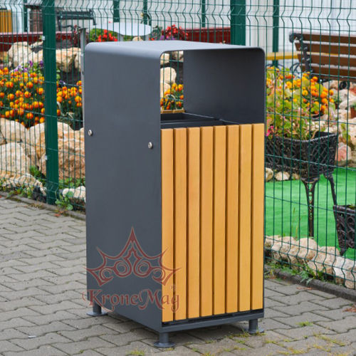 Общественный мусорный контейнер - URBAN 17.C - KRONEMAG MILLENIUM srl - из металла / из дерева / с крышкой