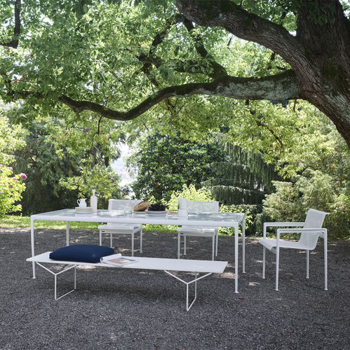 Современная скамейка для сада - BERTOIA - Knoll international - из Solid Surface / из акрила / из нержавеющей стали