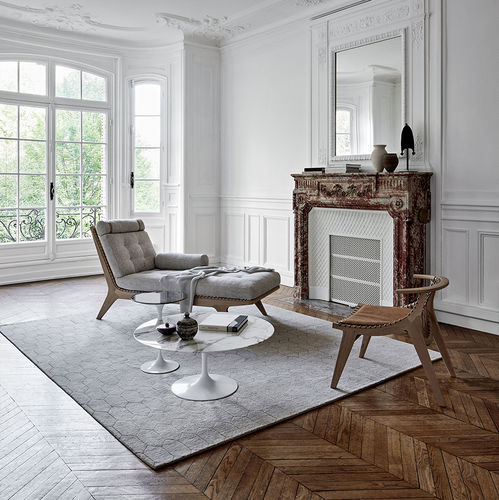 Современный шезлонг - Klismos  - Knoll international - из ткани / из кожи / из дуба