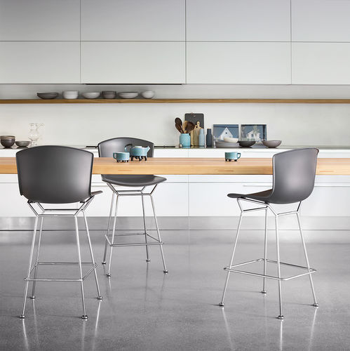 Современный барный стул - Bertoia  - Knoll international - для интерьера / из хромированной стали / из полированной стали