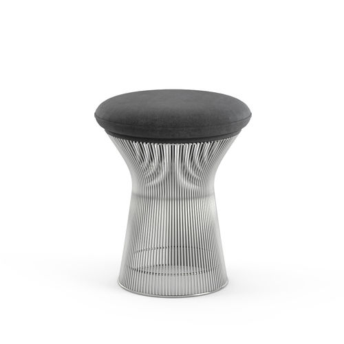 Современный табурет - Platner  - Knoll international - из кожи / из ткани / с основанием из стали