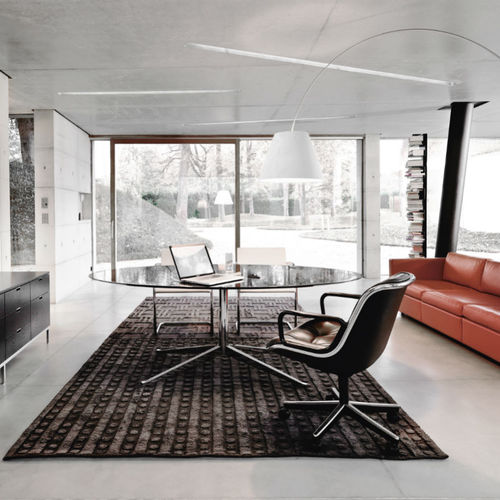 Напольный рабочий стол - Knoll international - современный / из фанерованной древесины / из стекла