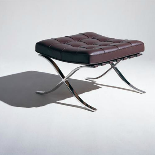 Современная подставка для ног - BARCELONA® - Knoll international - из кожи / из стали / из хрома