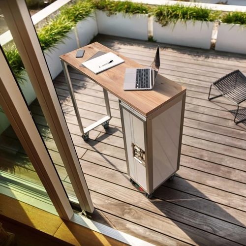 Современный высокий стол для еды стоя - HIGHTABLE_BY JANUA_NATURAL - bordbar design GmbH - из дуба / с основанием из анодированного алюминия / прямоугольный