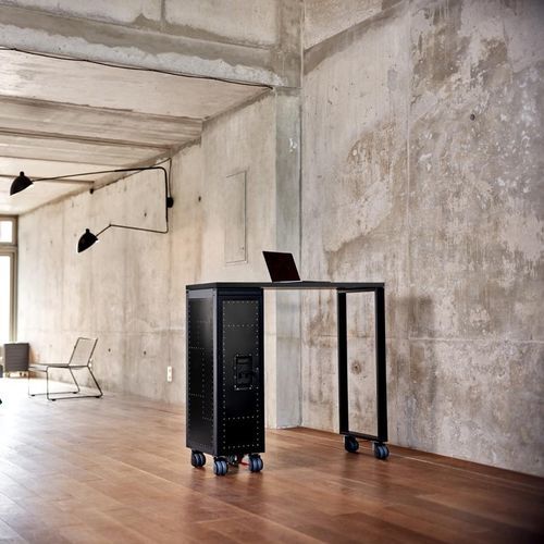 Современный высокий стол для еды стоя - HIGHTABLE_BY JANUA - bordbar design GmbH - из дуба / с основанием из анодированного алюминия / прямоугольный