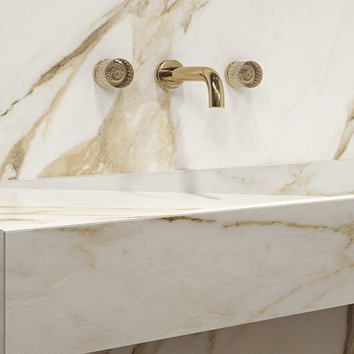 Двухрычажный смеситель для раковины - PF60011337 - Versace Ceramics - настенный / из металла / для ванной комнаты