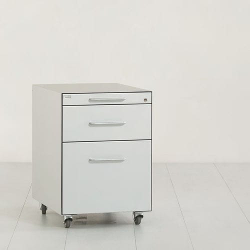 Тумба под письменный стол из металла - UNI 425 - Atelier Alinea - из пластика / с 4 выдвижными ящиками / на роликах