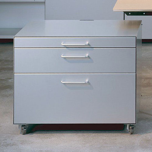 Тумба под письменный стол из анодированного алюминия - UNI 780 - Atelier Alinea - с 3 выдвижными ящиками / на роликах