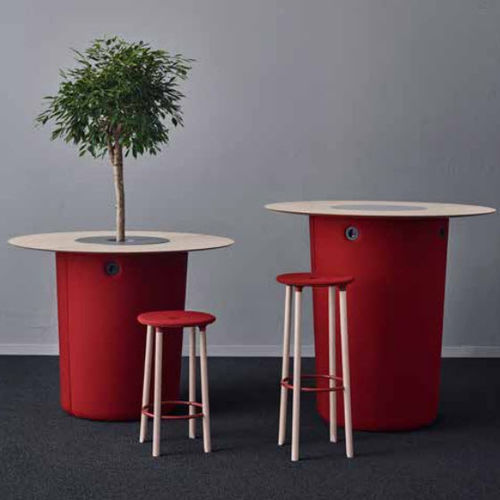Современный стол - ON POINT - OFFECCT - из дерева / круглый / с кадкой для садовых растений