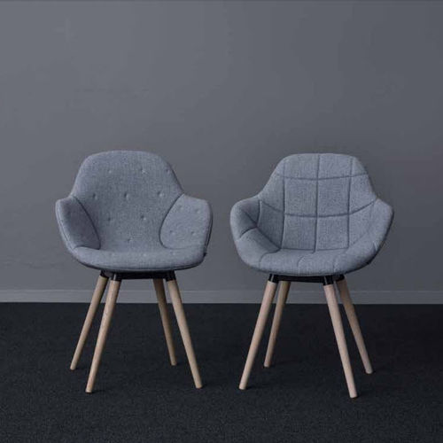 Стул для конференций из ткани - PALMA - OFFECCT - с основанием из древесины / обитый / для профессионального использования