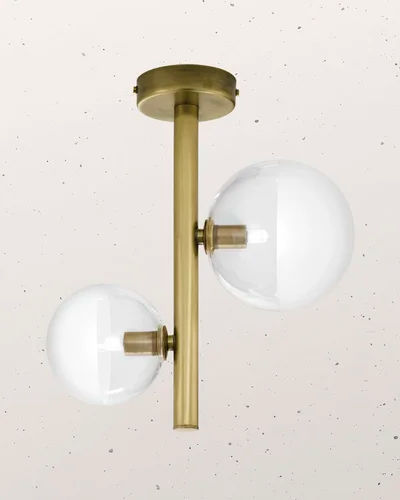 Классический потолочный светильник - Molecola - IL FANALE - сферический / из стекла / из латуни