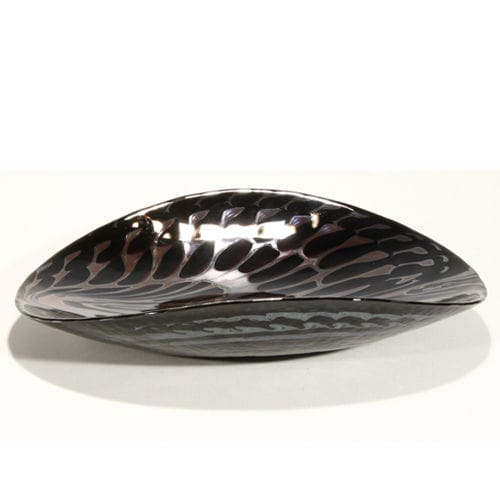 Полый тарелка - BLACK SILVER - Yalo Murano srl - из муранского стекла / для профессионального использования / с рисунком