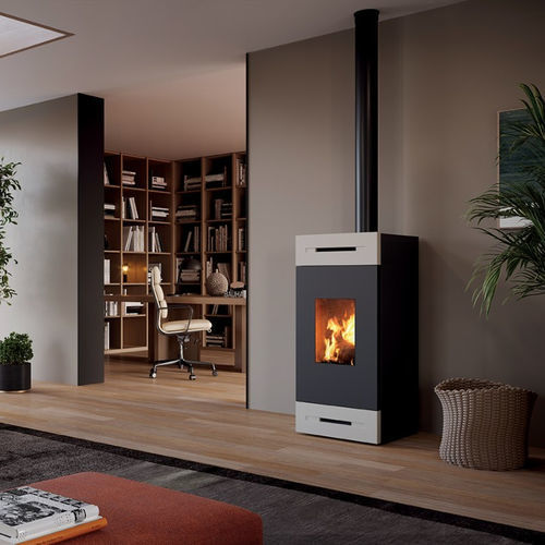 Печь-камин на дровах - FORESTA LILIUM - DEVILLE - 11 kW / отдельностоящая / современная