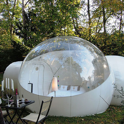 Овальная купольная палатка - BUBBLESUITE - BUBBLETREE - из ПВХ / из дерева / белая