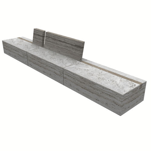 Современная общественная скамейка - PONTILE - Arredo di Pietra srl - из травертина / со спинкой / без спинки