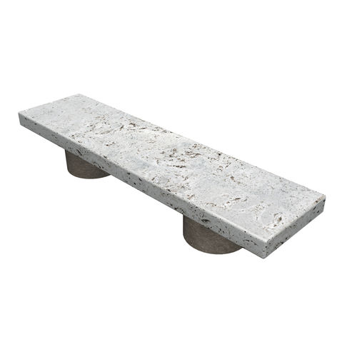 Современная общественная скамейка - basic rOund - Arredo di Pietra srl - из травертина / без спинки / без подлокотников