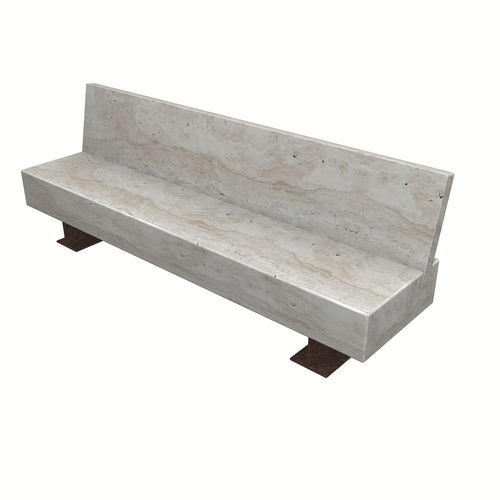 Современная общественная скамейка - BAUHAUS  - Arredo di Pietra srl - из стали / из травертина / со спинкой