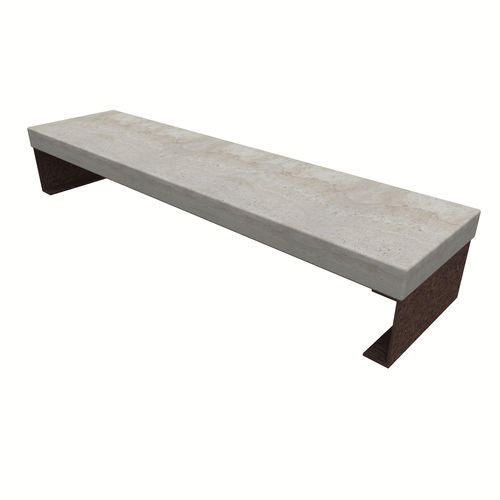 Современная общественная скамейка - GRAFFA - Arredo di Pietra srl - из стали / из травертина / без спинки