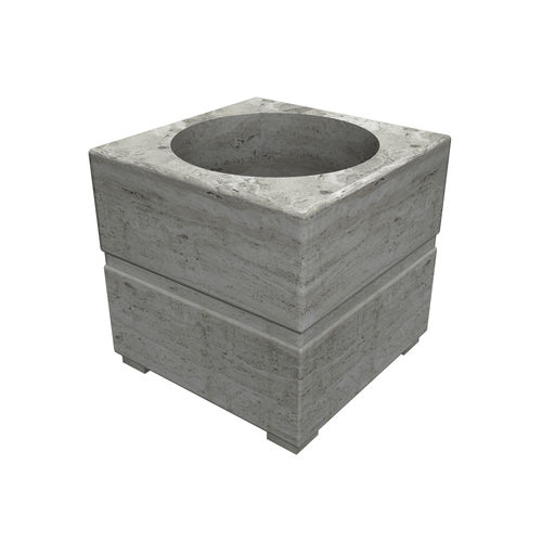 Кадка для садовых растений из натурального камня - ROSE - Arredo di Pietra srl - из травертина / квадратная / с высоким сопротивлением
