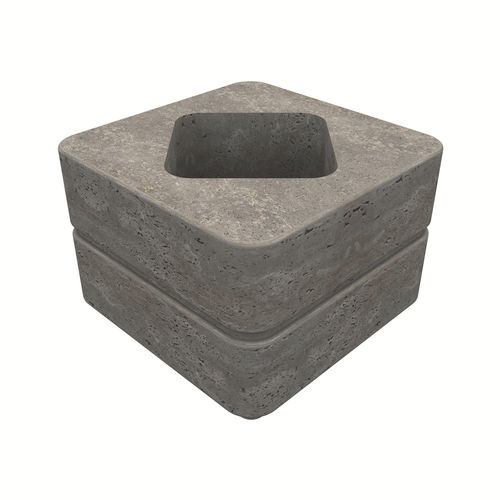 Кадка для садовых растений из натурального камня - IRIS - Arredo di Pietra srl - из травертина / квадратная / с высоким сопротивлением