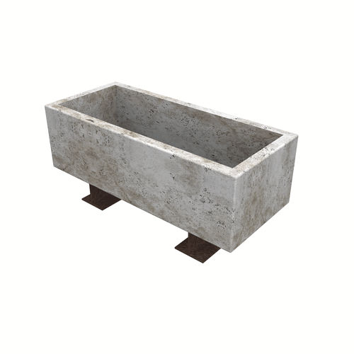 Кадка для садовых растений из стали - Arredo di Pietra srl - из натурального камня / из травертина / прямоугольная
