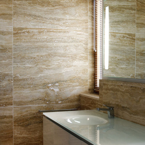 Плита из камня из травертина - MODULO - Arredo di Pietra srl - для стены / для внутренней компоновки / полированная