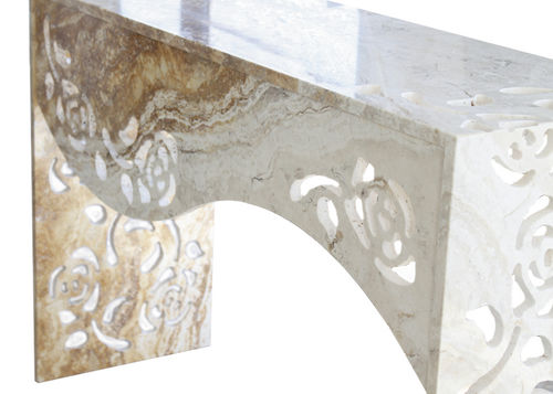 Современный стол-консоль - Arredo di Pietra srl - из натурального камня / из травертина / с основанием из травертина