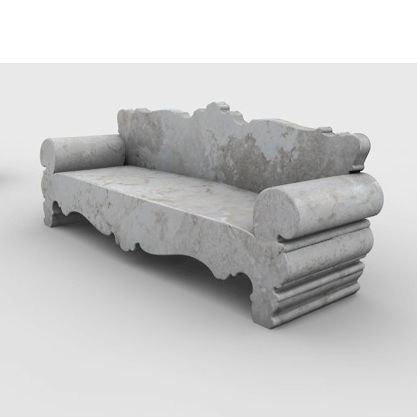 Классический диван - salotto seicento - Arredo di Pietra srl - для наружного применения / из травертина / с подлокотниками