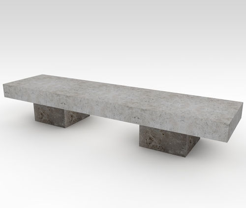 Современная общественная скамейка - basic sQuare - Arredo di Pietra srl - из травертина / без спинки / без подлокотников