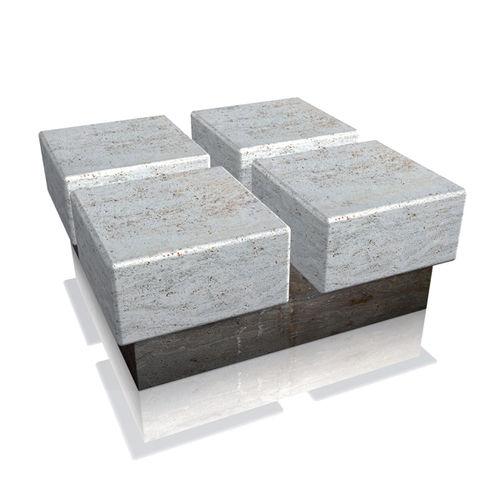 Современная общественная скамейка - perquattro - Arredo di Pietra srl - из травертина / без спинки / без подлокотников