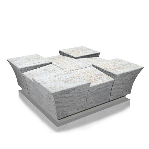 Современная общественная скамейка - dama - Arredo di Pietra srl - из травертина / без спинки / без подлокотников