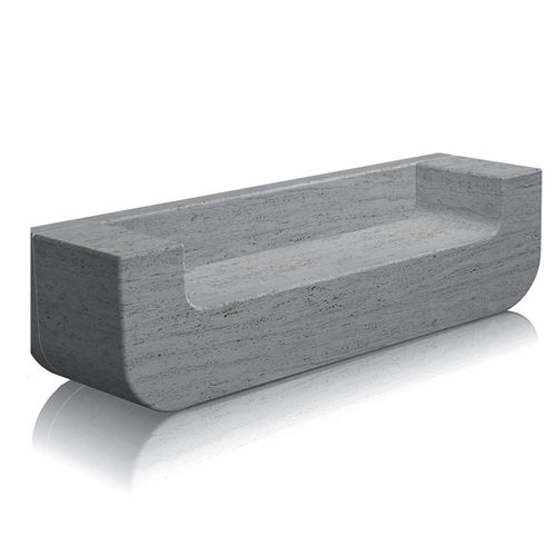 Современная общественная скамейка - salotto rapolano - Arredo di Pietra srl - из травертина / со спинкой / без подлокотников