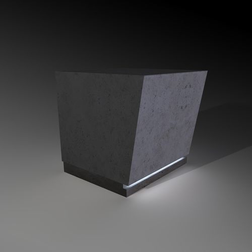 Современный табурет - tasto luce - Arredo di Pietra srl - из травертина / с основанием из травертина / прямоугольный