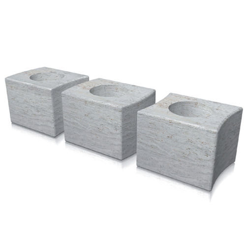 Кадка для садовых растений из натурального камня - puzzle - Arredo di Pietra srl - из травертина / квадратная / модульная