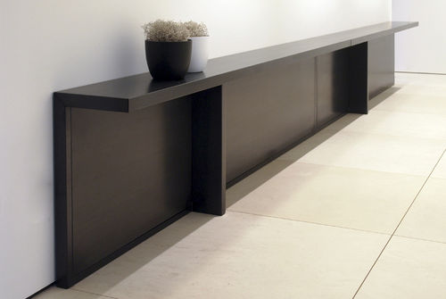 Современный стол-консоль - ATRIUM design - ZEUS - из стального листа / с основанием из стального листа / прямоугольный