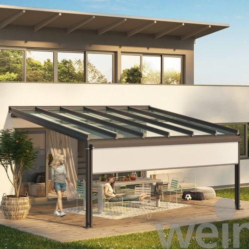 Пергола пристроенная к зданию - TERRAZZA SEMPRA - Weinor - из стекла / тканевое покрытие / стеклянная крыша