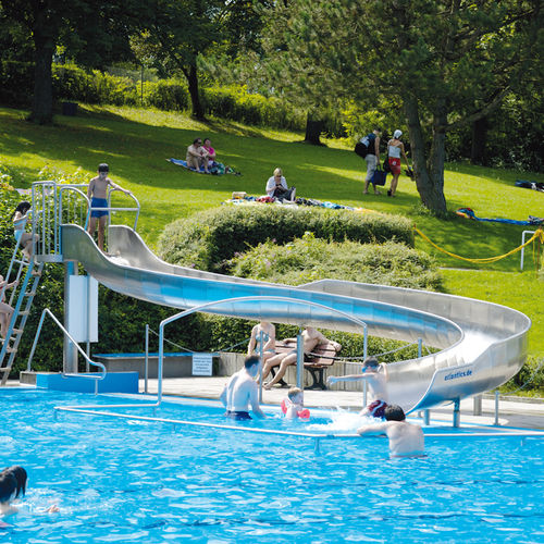 Поворотная горка - OUTDOOR GÄRTRINGEN  - atlantics GmbH - для общественного бассейна / из нержавеющей стали