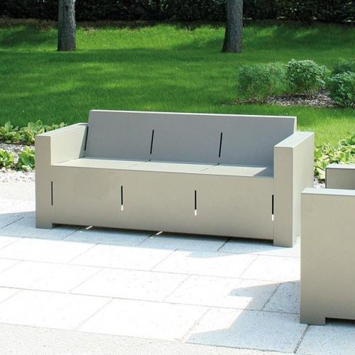 Современный диван - MANOA  - univers & cité | mobilier urbain - для наружного применения / из стали / с подлокотниками