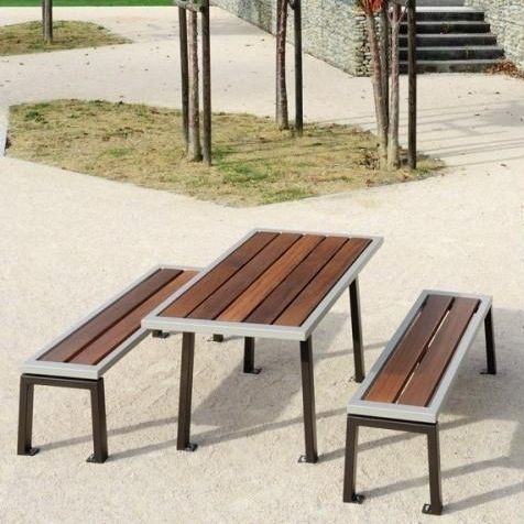 Современный стол - ZÉO - univers & cité | mobilier urbain - из дерева / из стали / с основанием из стали