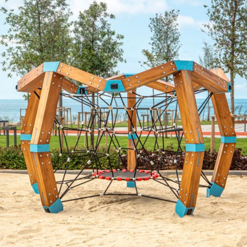 Приспособление для лазания для игровой площадки - SPIDER GROUP - Cemer Kent Ekipmanlari San. Tic. Ltd. Sti - с батутом