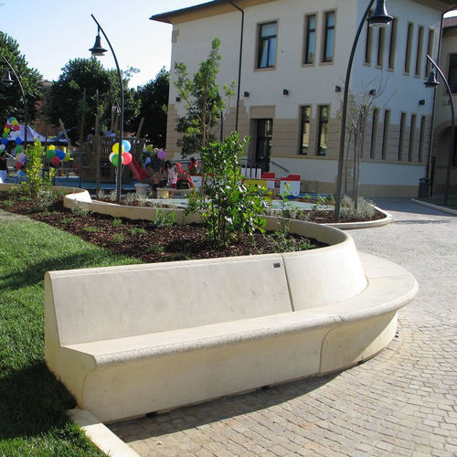 Современная общественная скамейка - PANCA DEL GOLFO - VASART URBAN DESIGN - из бетона / со спинкой / без подлокотников