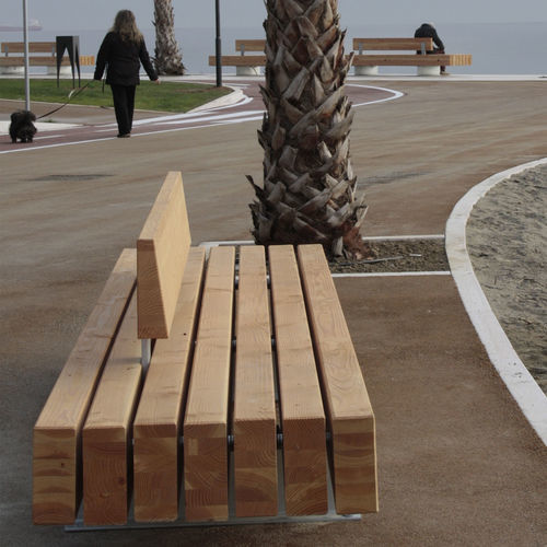 Современная общественная скамейка - DECK & BREAK - VASART URBAN DESIGN - из дерева / из бетона / из гальванизированной стали
