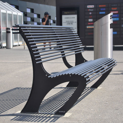 Современная общественная скамейка - JULES - VASART URBAN DESIGN - из окрашенного металла / со спинкой / без спинки